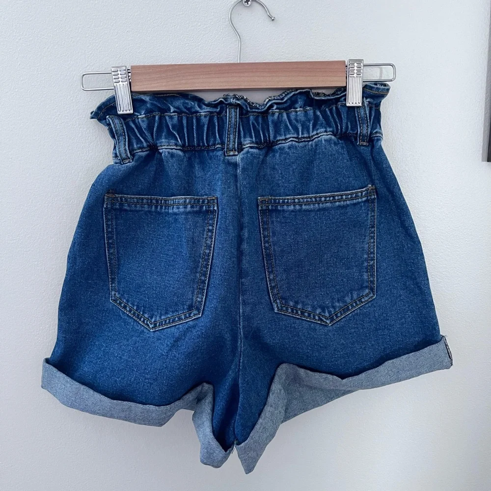 Forever 21 High Waist Blue Denim Shorts - Picture 5 of 5